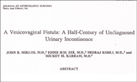Vesicovaginal Fistula Half-Century Undiagnosed Urinary Incontinence